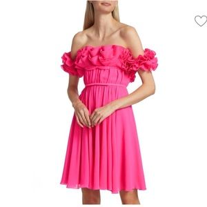 Giambattista Valli Silk Off-The-Shoulder Ruffle Dress